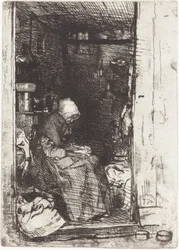 Den gamla kvinnan i trasor, 1858.