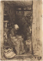 Den gamla kvinnan i trasor, 1858.