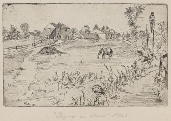 Landskap med hästen (ängen) 1859 (etsning på papper)