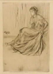 Modell sittande, 1873.