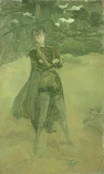 Anteckning i grönt och brunt: Orlando i Coombe, c.1884-85