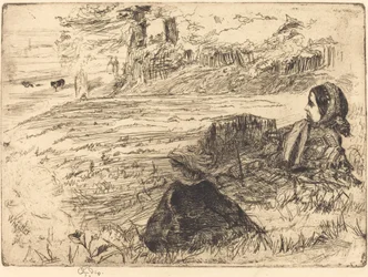Sköterska och barn, 1859.