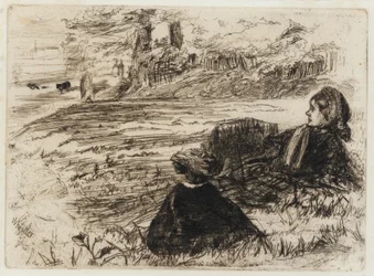 Sköterska och barn, 1859.