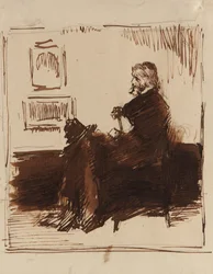 Porträttskiss av Thomas Carlyle, 1872.