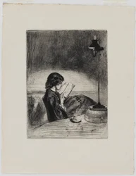 Läsning av Lamplight, 1858.