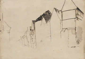 Skiss av hus, 1858.