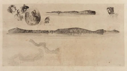 Skisser på kustmätningsplattan, 1854.