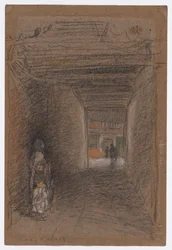 Tiggarna - vinter, slutet av 1879 eller början av 1880 (krita och pastell på brunt papper)