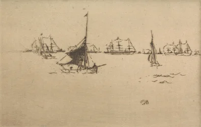 The Fleet: Evening, från en uppsättning av tolv etsningar med titeln The Naval Review, 1887