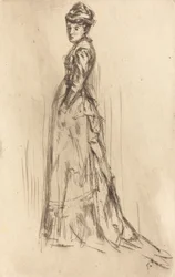 Sidenklänningen, ca. 1873.