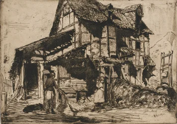 Den osäkra hyresgården. En av de tolv etsningarna från naturen. Den franska uppsättningen, 1858.