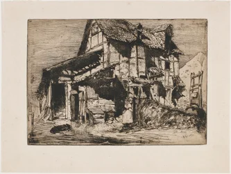 Den osäkra hyresgården. En av de tolv etsningarna från naturen The French Set, 1858.