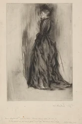 Sammetsklänningen Mrs. Leyland, 1873-1874.