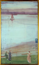Variation in Purple and Green Painting av James Abbott McNeill Whistler (1834-1903) 1871 Sön. 0,35x0,61 m Paris, musee d