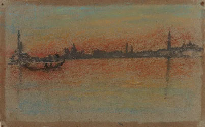 Venedig: Solnedgång vid hamnen, 1880.