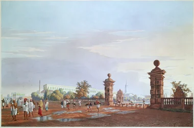 Tank Square från väst, graverad av Robert Havell, pub. 1824