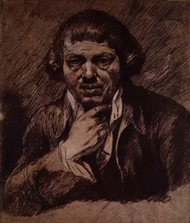 Självporträtt, ca 1800 (pensel och bistre på papper)