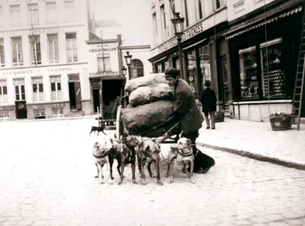 Man med hundkärra, Antwerpen, 1898