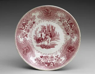 Fat, ca 1837-44 (transfertryckt lergods)