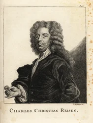 Porträtt av Charles Christian Reisen (1680-1725), engelsk ädelstensgravör och sigillgravör