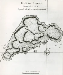 Påskön, från Travel Atlas av James Cook