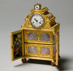 Miniatyrskåp med klocka, c.1770-75