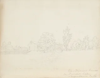 Mr. Mains House på Derwent Lake, Susquehanna Co. Pa., 1843 (grafit på krämvävt papper)