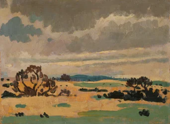 Franskt landskap (olja på pannå)