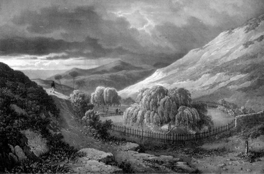 Napoleon Bonapartes grav, ön St Helena, 1824.