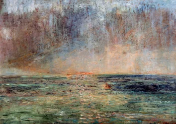 Stort havslandskap (solnedgång)
