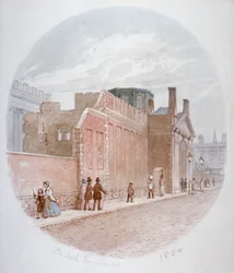 Del av en vägg i det gamla British Museum, Bloomsbury, London, 1850