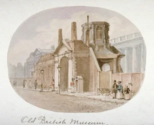 Utsikt över det gamla British Museum, Bloomsbury, London, 1850.