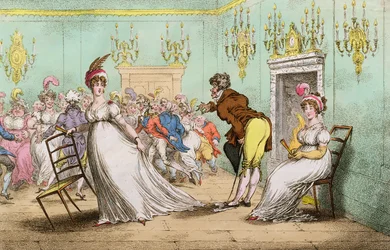 A Broad Hint of Not Meaning to Dance, utgiven av Hannah Humphrey 1804 (handkolorerad etsning)
