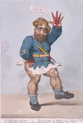 A Democrat, or Reason  Philosophy, utgiven av Hannah Humphrey 1793 (handkolorerad etsning)