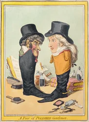 A Pair of Polished Gentlemen, publicerad av Hannah Humphrey 1801 (handfärgad etsning)