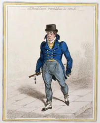 All Bond Street Trembled as he Strode, publicerad av Hannah Humphrey, 1802 (etsning och gravyr)