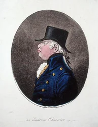 An Illustrious Character, utgiven av Hannah Humphrey 1802 (handkolorerad etsning)
