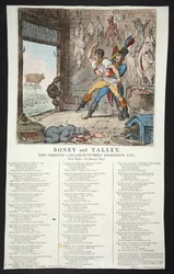 Boney och Talley, The Corsican Carcase-Butchers Accounting Day - No Quarter Day!, pb. 1803 (handfärgad gravyr)
