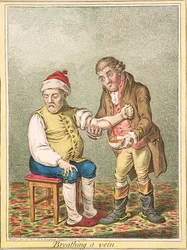 Breathing a Vein, publicerad av Hannah Humphrey, 1804