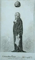 Rådgivare Vem - i.s. little i myself i, publicerad av J. Wright 1798 (etsning)