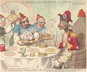 Dumouriez äter middag i statlig prakt i St. James den 15 maj 1793