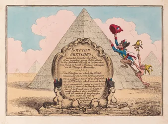 Egyptian Sketches, pub 1799 (handfärgad gravyr)