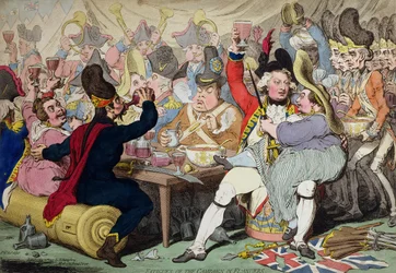 Fatigues of the Campaign in Flanders, utgiven av Hannah Humphrey 1793 (handkolorerad etsning)