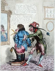 Franska Taylor förser John Bull med en "Jean de Bry", publicerad av Hannah Humphrey 1799 (handfärgad etsning)