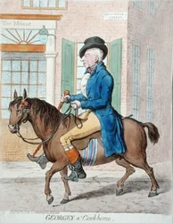 Georgey på en gunghäst, utgiven av Hannah Humphrey 1796