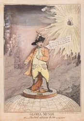 Gloria Mundi, eller Djävulen som tilltalar solen, pub. 1782 (handfärgad gravyr)