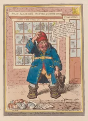La Bonnet Rouge eller John Bull som undviker hattskatten, pub. 1797 (handfärgad gravyr)
