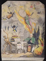 Lieut Goverr Gall-Stone, inspirerad av Alecto, or The Birth of Minerva, utgiven av Hannah Humphrey 1790 (etsning med akvatint)