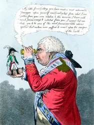 Napoleon och kung Georg III som Gulliver och kungen av Brobdingnag, juli 1803