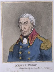 Napper Tandy (1740-1803) publicerad av Hannah Humphrey 1799 (handkolorerad etsning)